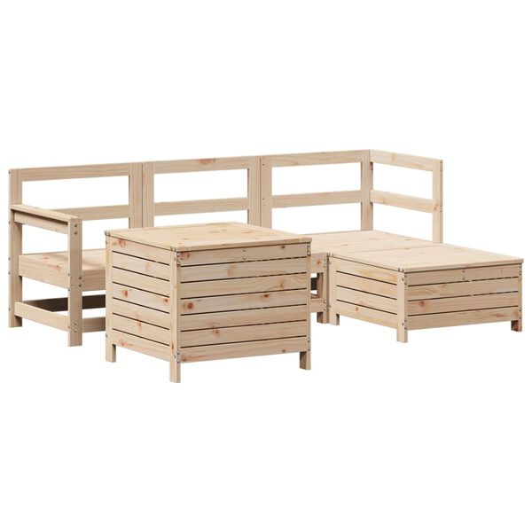 vidaXL Garden Sofa Set Natural Wood Solid Pine Wood Medium Modular