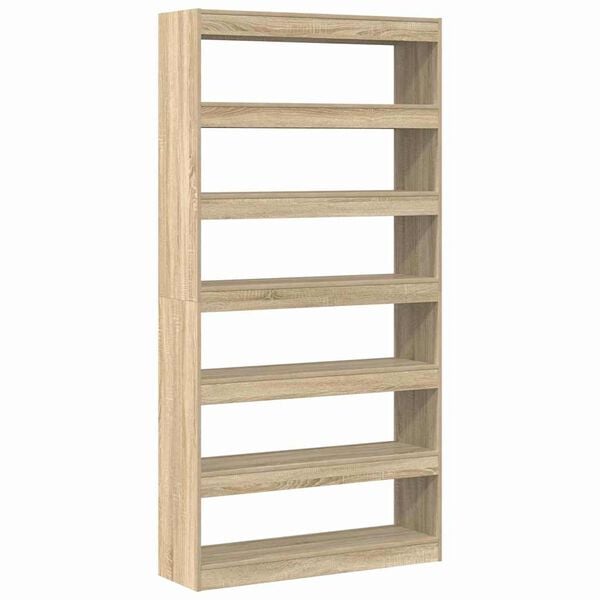 vidaXL Book Cabinet Sonoma Oak 39.37 x 11.81 x 77.95 in