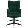 vidaXL Relaxing Chair With Stool Dark Green Velvet (100% polyester), Steel