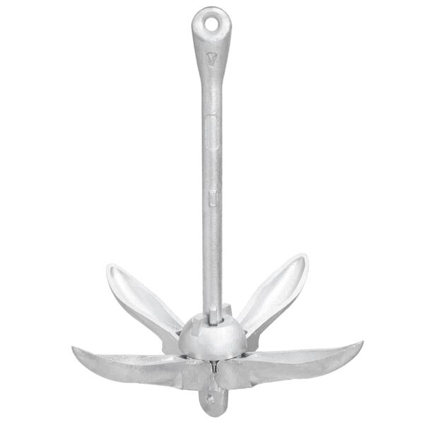 vidaXL Folding Anchor Silver 13.2 lb Hot Dip Galvanized Cast Iron
