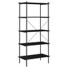 vidaXL Shelving Unit Black Engineered wood, Steel 31.5x15.7x64.2 in