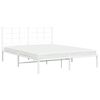 vidaXL Bed Frame White Powder-Coated Steel King Size Bed Frame