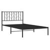 vidaXL Bed Frame Black Powder-coated steel Twin Bed Frame Rectangular