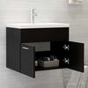 vidaXL Sink Cabinet Black Engineered Wood Medium Sink Cabinet