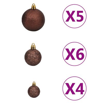 vidaXL Frosted Christmas Tree with LEDs&Ball Set&Pinecones 59.1"