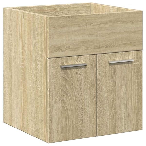 vidaXL Bathroom Furniture Set Sonoma Oak Engineered wood Medium