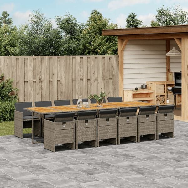 vidaXL Garden Dining Set Grey, Brown, Dark Grey