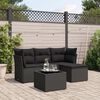 vidaXL Garden Sofa Set Black PE rattan Large Modular Garden Sofa Set