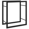 vidaXL Firewood Rack Matt Black 19.7"x11"x22" Steel