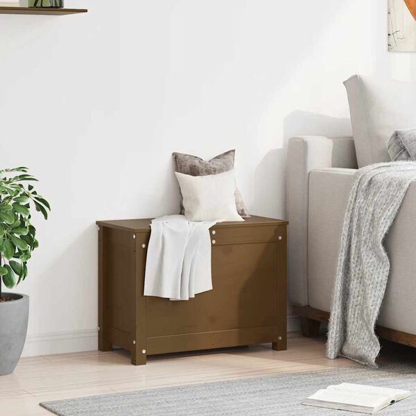 vidaXL Storage Box Honey brown Solid pine wood Small Storage Box