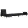 vidaXL L-shaped Sofa Bed Black Velvet (100% polyester), plywood, metal