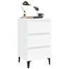 vidaXL Bed Cabinet White Engineered wood, metal Medium Bedside Table