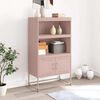 vidaXL Highboard Pink Steel Medium Highboard Rectangular Industrial