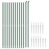 vidaXL Wire Mesh Fence with Spike Anchors Green 5.9x82.0'