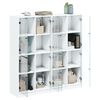 vidaXL Bookcase White Engineered wood Medium Bookcase Rectangular