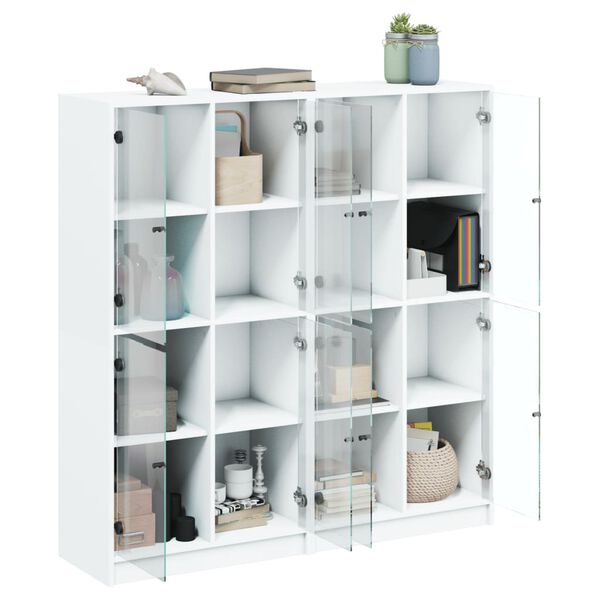 vidaXL Bookcase White Engineered wood Medium Bookcase Rectangular