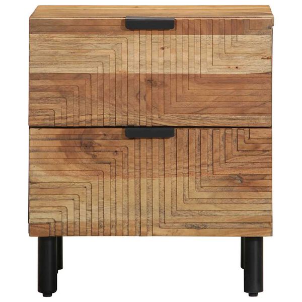 vidaXL Bedside Cabinet Set of 2 Natural Acacia Solid Acacia Wood Compact