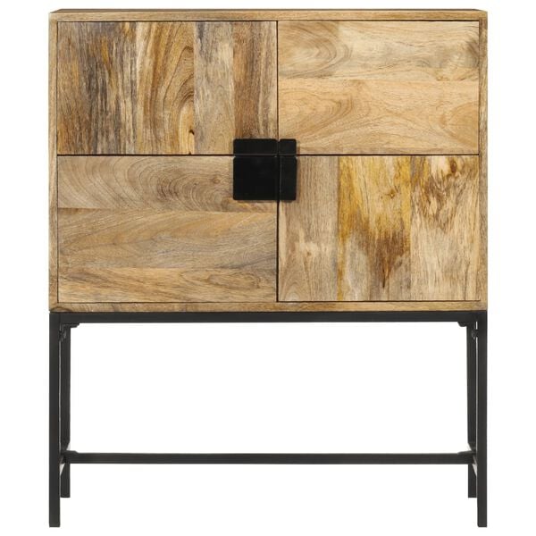 vidaXL Highboard Rough mango wood, black