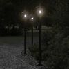 vidaXL Outdoor Floor Lamp Set of 3 Black Stainless Steel, Polycarbonate