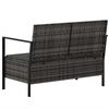 vidaXL Garden Bench Grey PE rattan Medium Outdoor Bench Rectangular