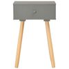 vidaXL Nightstand Set of 2 Grey and brown Solid pine wood and MDF