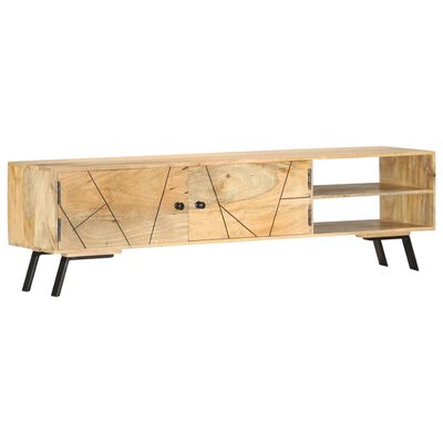 vidaXL TV Cabinet 55.1"x11.8"x15.7" Solid Mango Wood