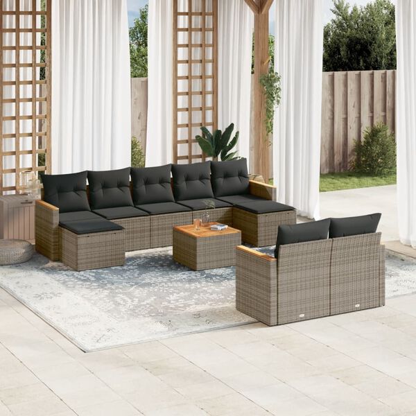 vidaXL Garden Sofa Set Grey
