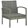 vidaXL Garden Chair Grey PE rattan, Powder-coated steel, Polyester
