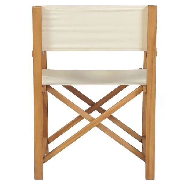 vidaXL Director's Chair Set of 2 Cream Teak wood, Polyester fabric