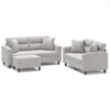 vidaXL 3 Piece Sofa Set with Pillows Light Gray Microfiber Fabric