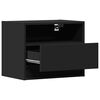 vidaXL Wall-mounted Bedside Cabinet Black Engineered wood