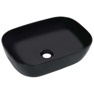 vidaXL Wash Basin 17.9x12.6x5.1" Ceramic Black
