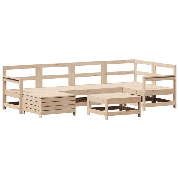 vidaXL Garden Sofa Set Natural wood Solid Pine Wood Large