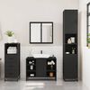 vidaXL Bathroom Furniture Set Black Engineered wood, metal, glass Standard