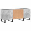 vidaXL Record Cabinet Concrete Grey Engineered wood and iron Medium