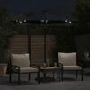 vidaXL Garden Parasol Black Polyester fabric, Steel pole Large Tiltable