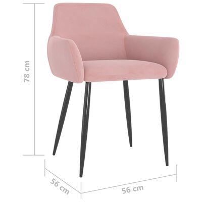 vidaXL Dining Chairs 6 pcs Pink Velvet