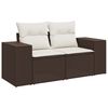vidaXL Garden Sofa Set Brown PE rattan Large Adjustable Feet