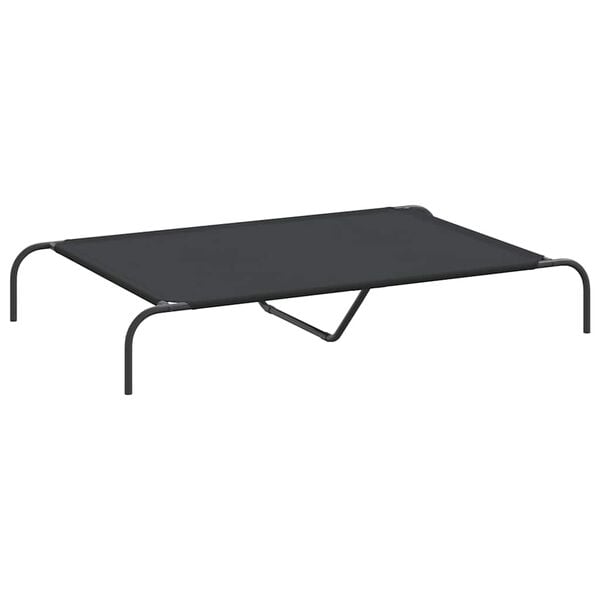 vidaXL Elevated Dog Bed Black Oxford fabric and powder-coated steel
