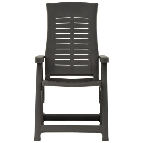 vidaXL Patio Reclining Chairs 2 pcs Plastic Anthracite