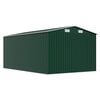 vidaXL Garden Shed Green Galvanized Steel Large Sliding Doors