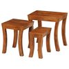 vidaXL Nesting Table Brown with a honey touch finish Solid acacia wood