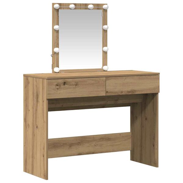 vidaXL Dressing Table with Drawer Artisan Oak 39.37 x 15.75 x 51.18 in