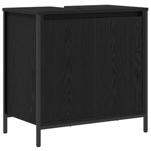 vidaXL Bathroom Basin Cabinet Black Engineered wood, steel