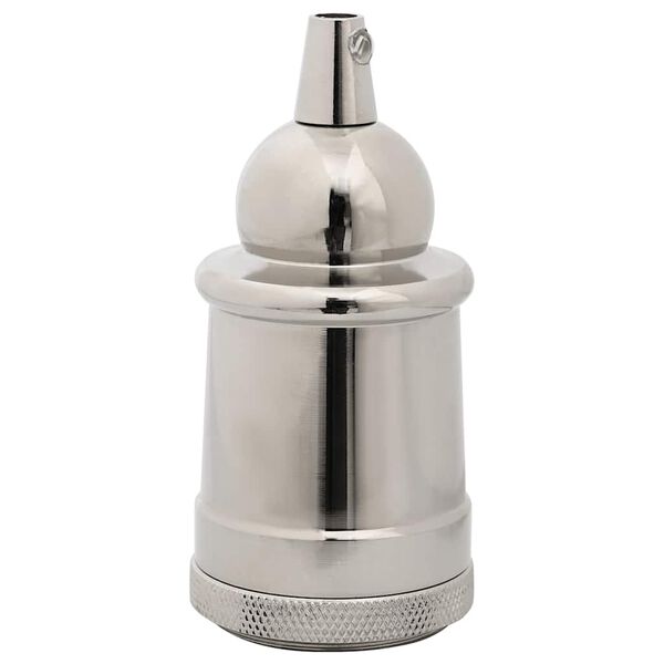 vidaXL Lamp Holder Satin Nickel Aluminum Compact Durable Lamp Holder