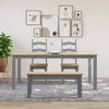 vidaXL Dining Table Panama Gray Solid Pine Wood 70.9x35.4x29.5 in