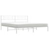 vidaXL Bed Frame White Powder-Coated Steel 79 x 79 in Bed Frame