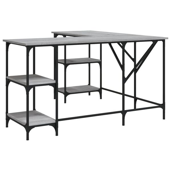 vidaXL Desk Adjustable Feet Corner Desk Industrial Industrial Desk