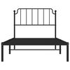 vidaXL Bed Frame Black Powder-Coated Steel Twin Bed Frame Rectangular