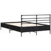 vidaXL Bed Frame Black Engineered wood and metal Full Durable